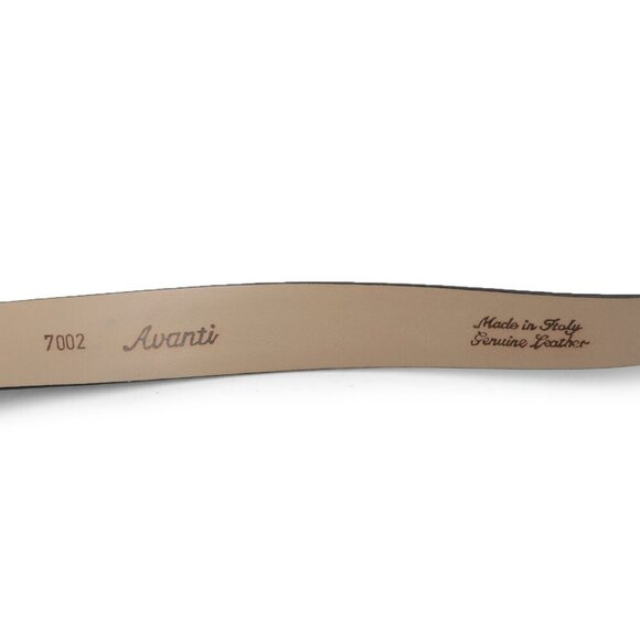 AVANTI Ostrich Embossed Leather Belt Black Silver Gold Buckle Retro Classic - Picture 7 of 12